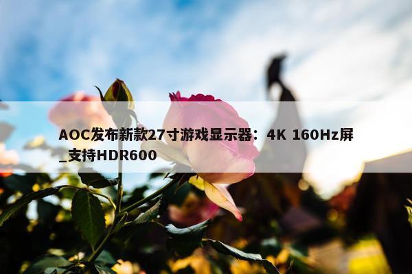 AOC发布新款27寸游戏显示器：4K 160Hz屏_支持HDR600